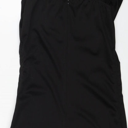 SHEIN Womens Black Polyester Bodycon Size L Cowl Neck Zip