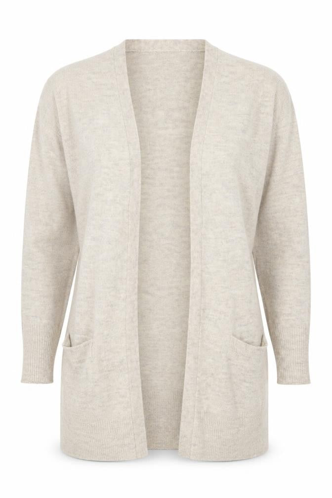 New Look Womens Beige V-Neck Acrylic Cardigan Jumper Size S