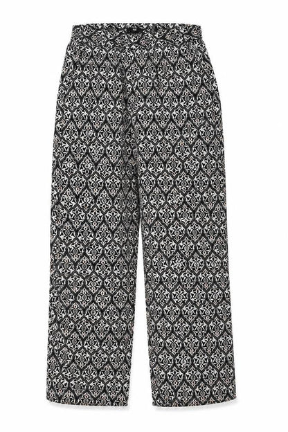 H&M Womens Black Geometric Polyester Windbreaker Trousers Size 8 Regular