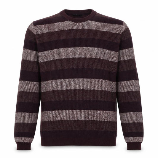 Debenhams Mens Red Round Neck Striped Cotton Pullover Jumper Size S Long Sleeve