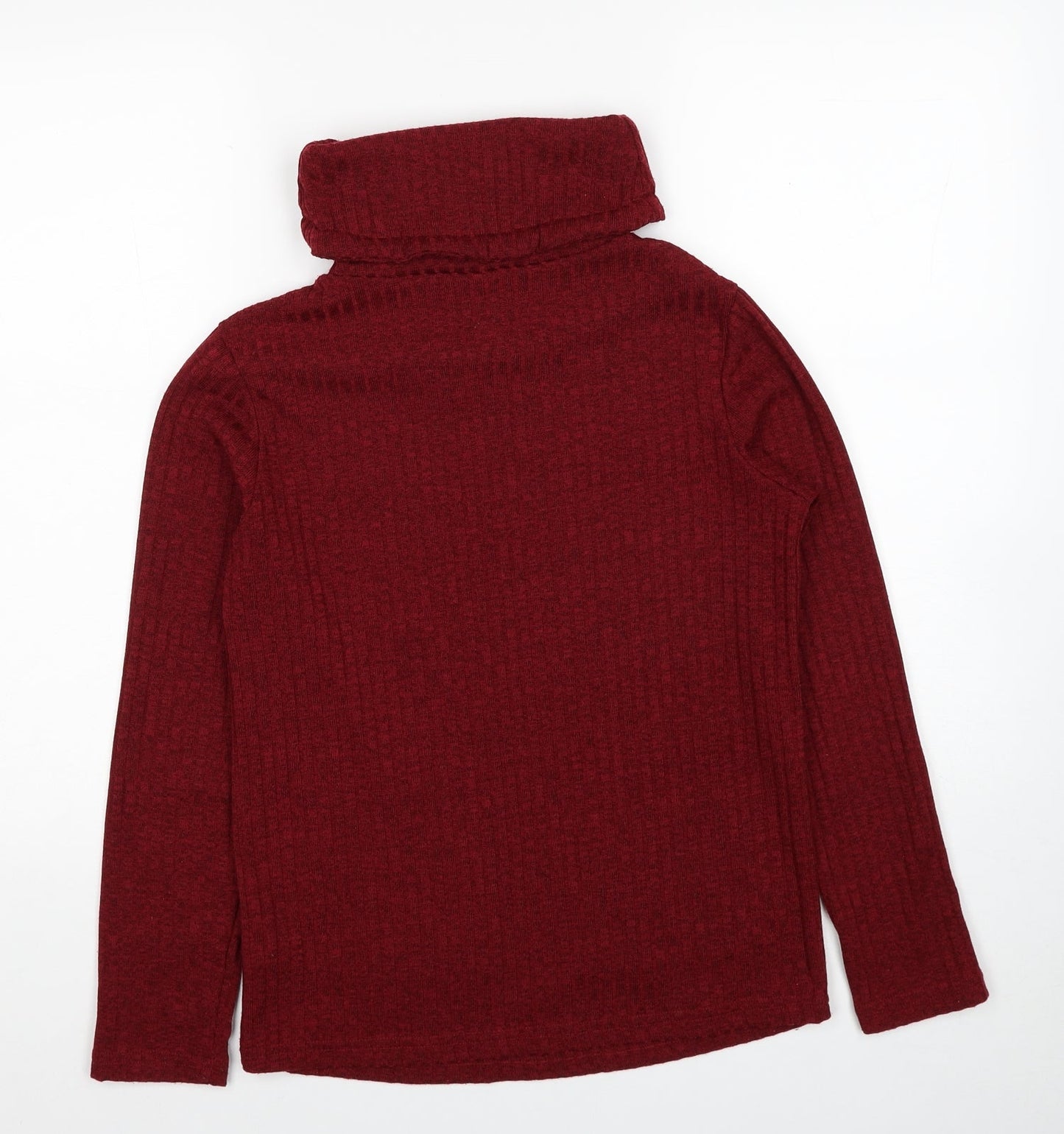 SheIn Womens Red Roll Neck Polyester Pullover Jumper Size XS - Ribbed