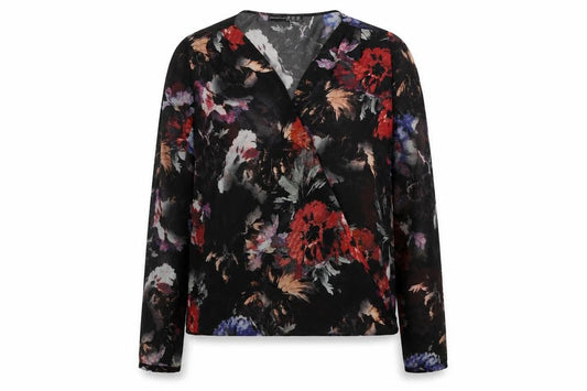 Atmosphere Womens Black Geometric Polyester Basic Blouse Size 12 V-Neck