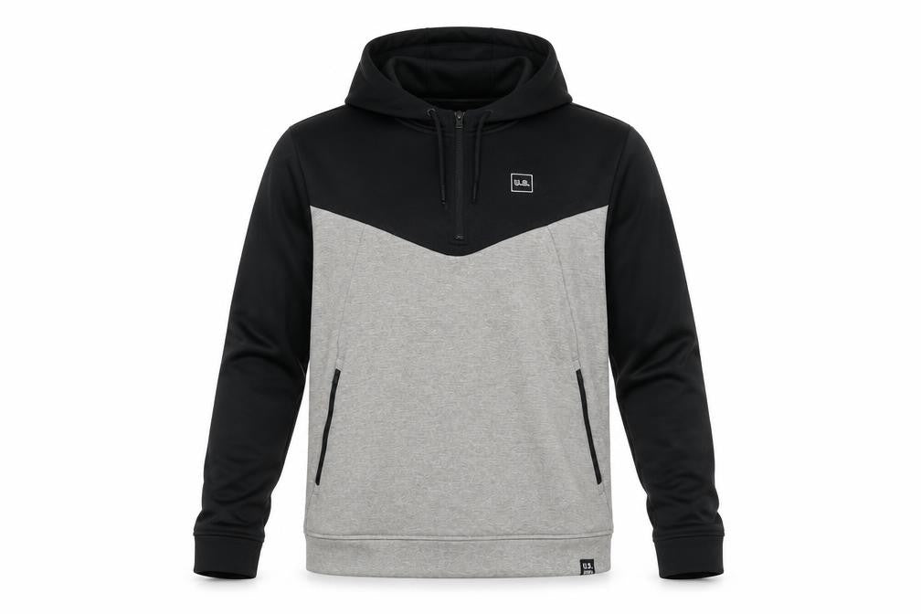 U.S. Athletic Mens Grey Polyester Pullover Hoodie Size M