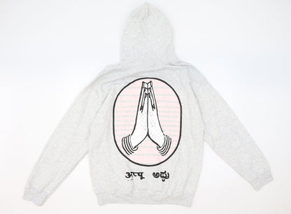 HNR LON Womens Grey Cotton Pullover Hoodie Size S Pullover