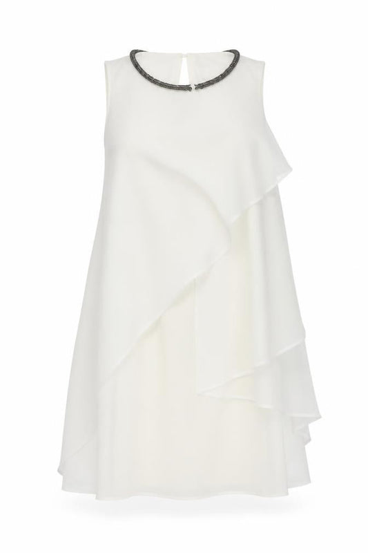 Next Womens White Polyester Trapeze & Swing Size 12 Round Neck Button