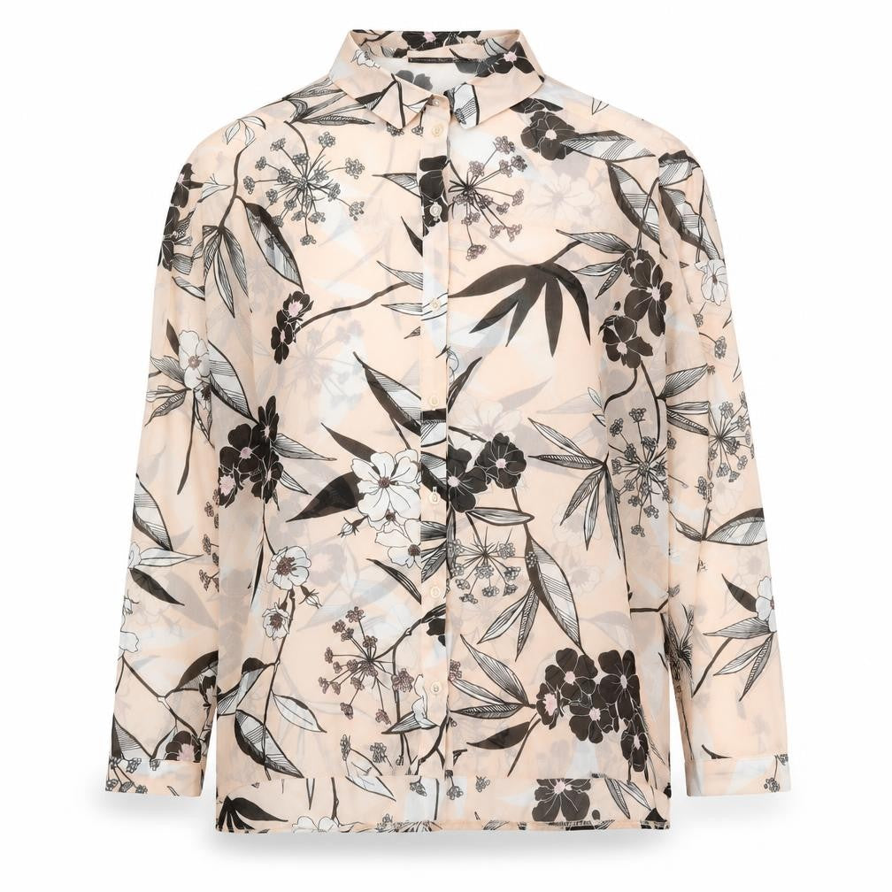 Atmosphere Womens Beige Floral Polyester Basic Button-Up Size 12 Collared
