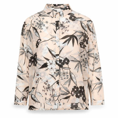 Atmosphere Womens Beige Floral Polyester Basic Button-Up Size 12 Collared