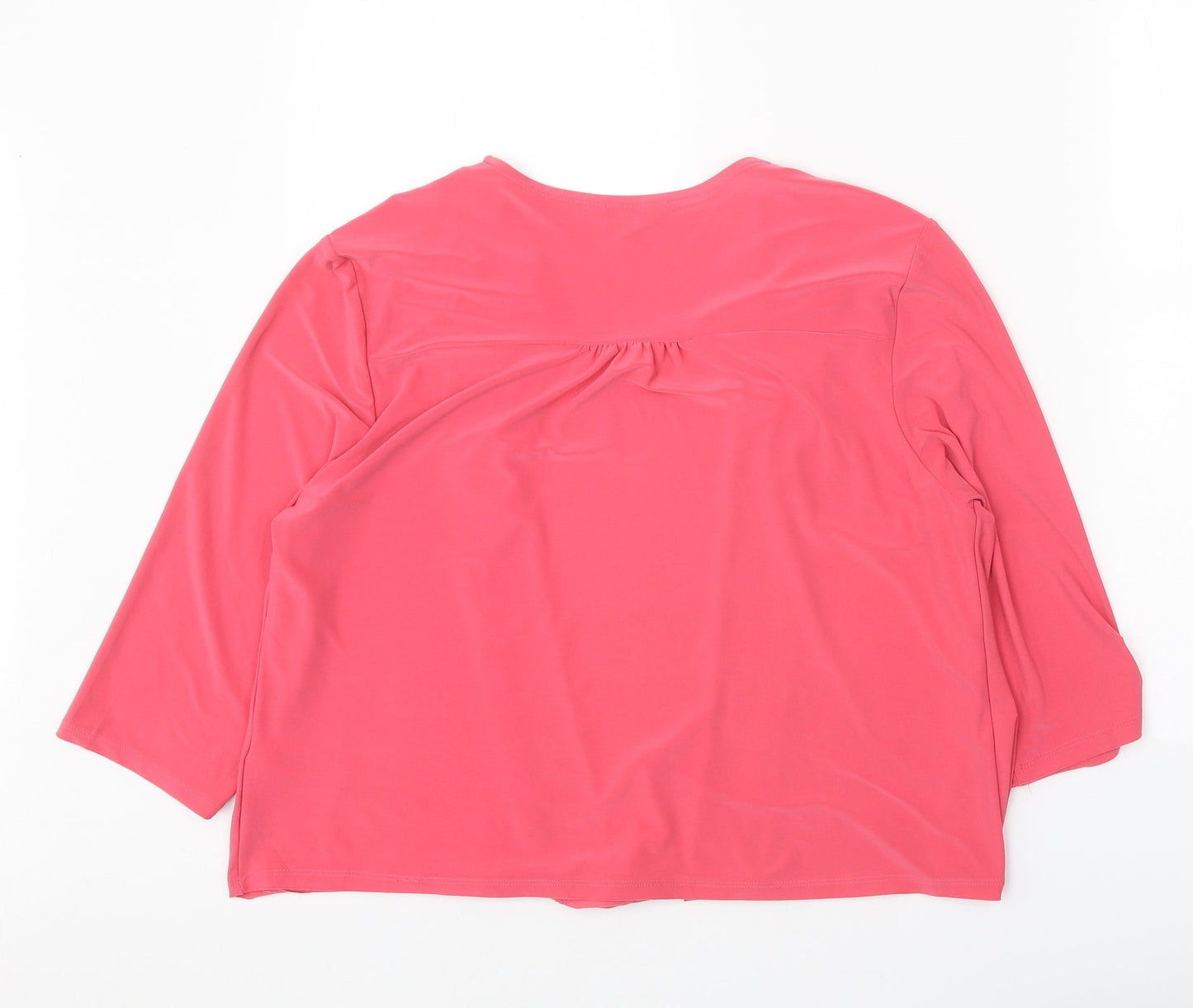 Nightingales Womens Pink V-Neck Polyester Cardigan Jumper Size 16