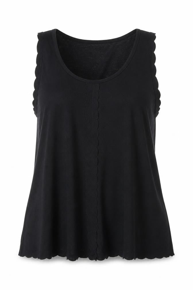 Wallis Womens Black Polyester Basic Tank Size 14 Scoop Neck