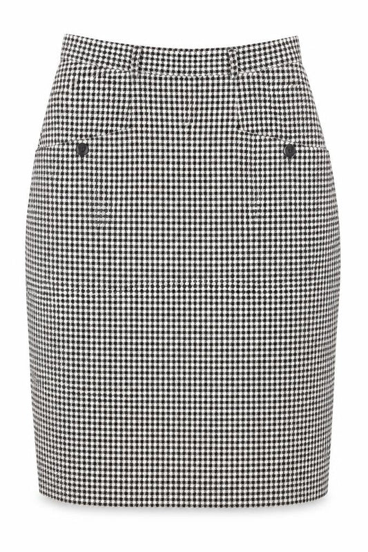 Kays Womens Black Check Polyester Straight & Pencil Skirt Size 12 Zip