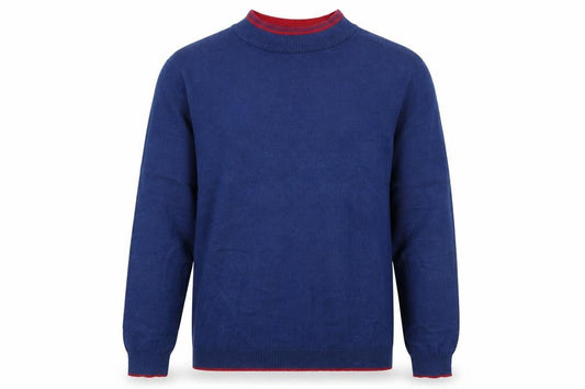 POP Mens Blue Mock Neck Acrylic Pullover Jumper Size M Long Sleeve