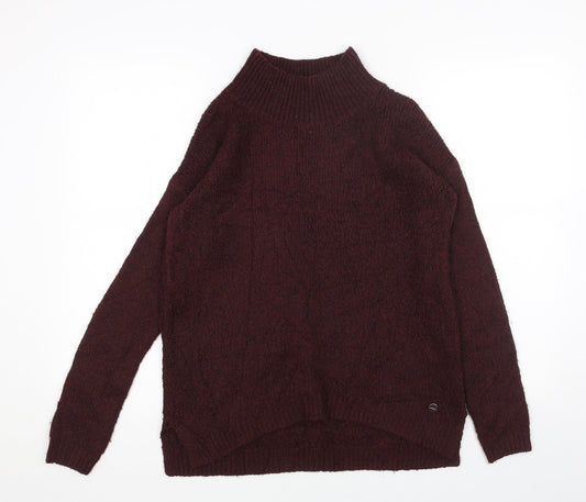 Only Womens Red High Neck Acrylic Pullover Jumper Size S