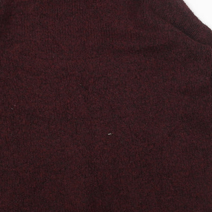 Only Womens Red High Neck Acrylic Pullover Jumper Size S