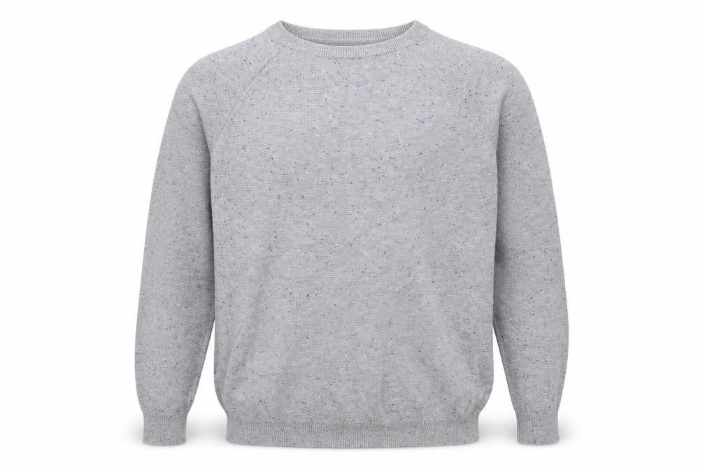 Zara Mens Grey Round Neck Cotton Pullover Jumper Size M Long Sleeve