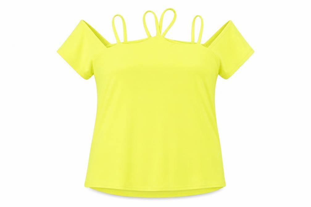 Boohoo Womens Yellow Polyester Basic Blouse Size 14 Boat Neck