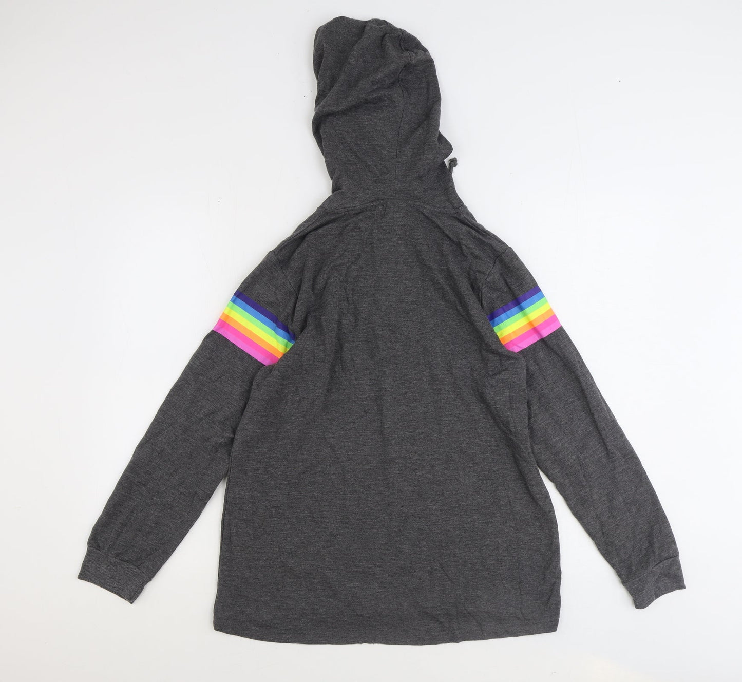 Peacocks Boys Grey Polyester Pullover Hoodie Size 10 Years Pullover
