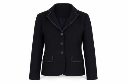 Cleo Womens Black Polyester Jacket Blazer Size 10