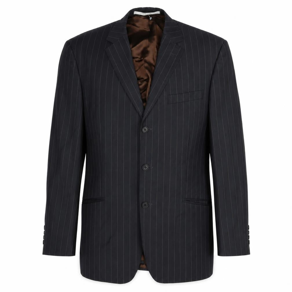 NEXT Mens Black Striped Wool Jacket Blazer Size 42 Regular