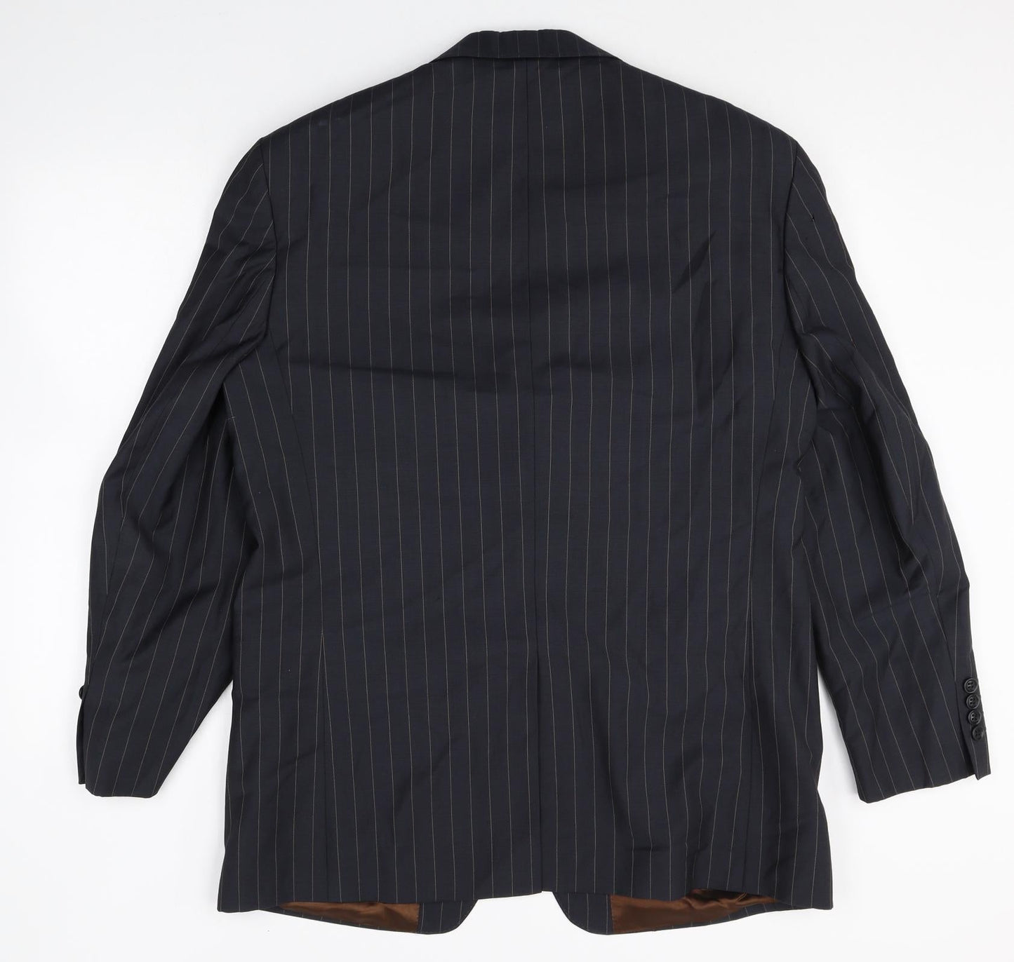 NEXT Mens Black Striped Wool Jacket Blazer Size 42 Regular