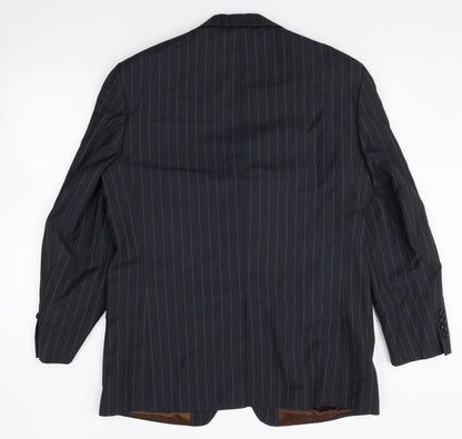 Next Mens Black Striped Wool Jacket Blazer Size 42 Regular