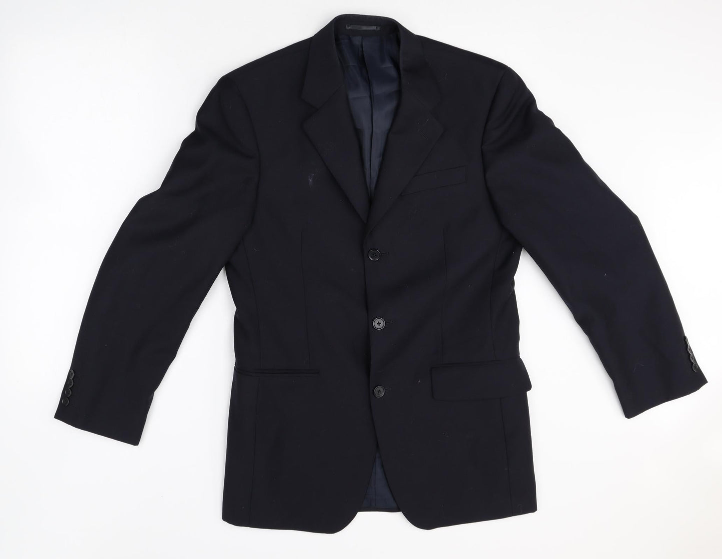 Scott & Taylor Mens Black Wool Jacket Blazer Size 38 Regular