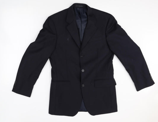 Scott & Taylor Mens Black Wool Jacket Blazer Size 38 Regular