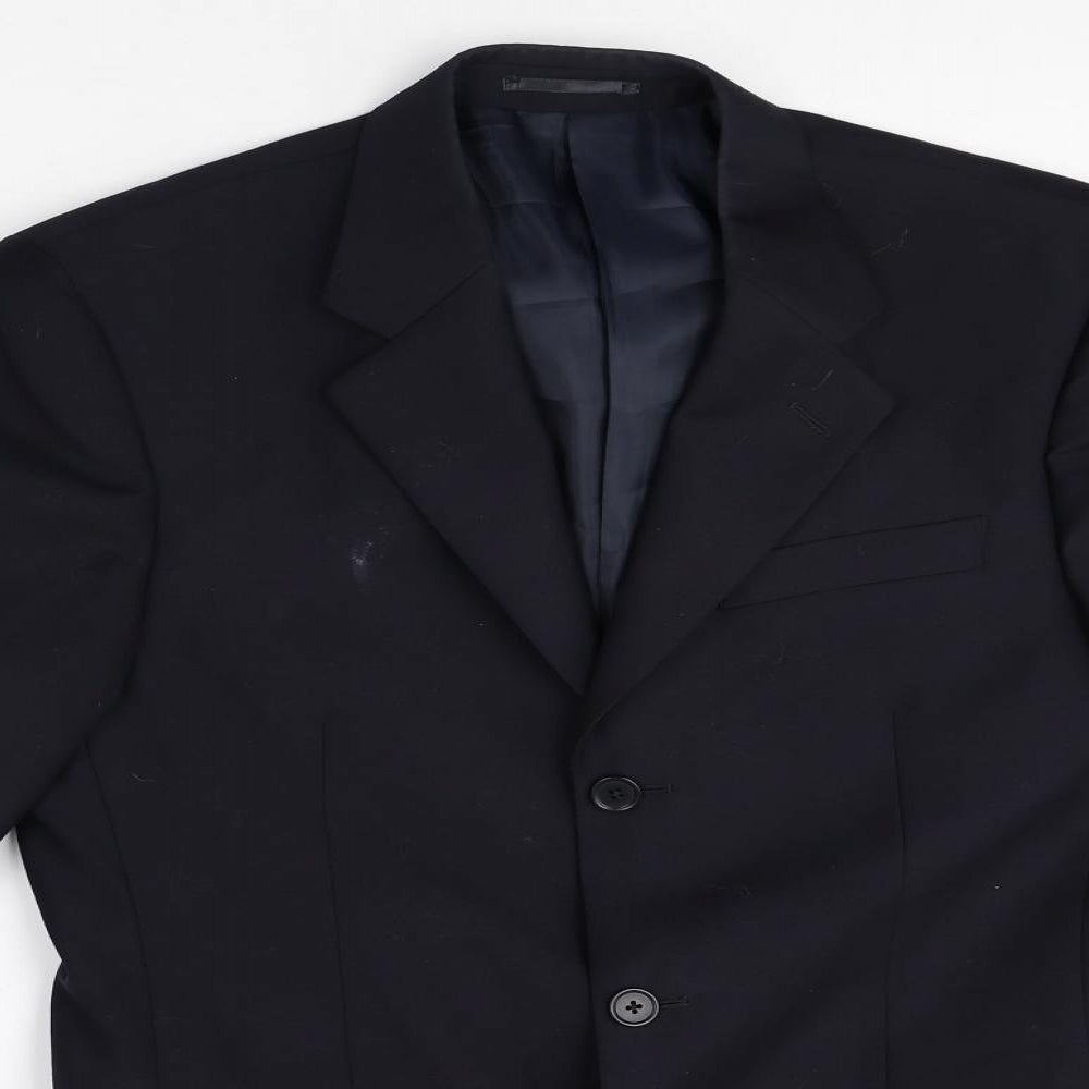 Scott & Taylor Mens Black Wool Jacket Blazer Size 38 Regular