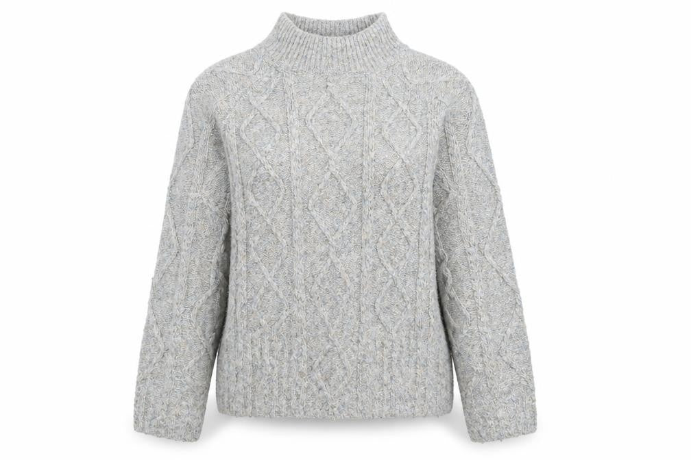 Per Una Womens Grey Mock Neck Polyester Pullover Jumper Size S