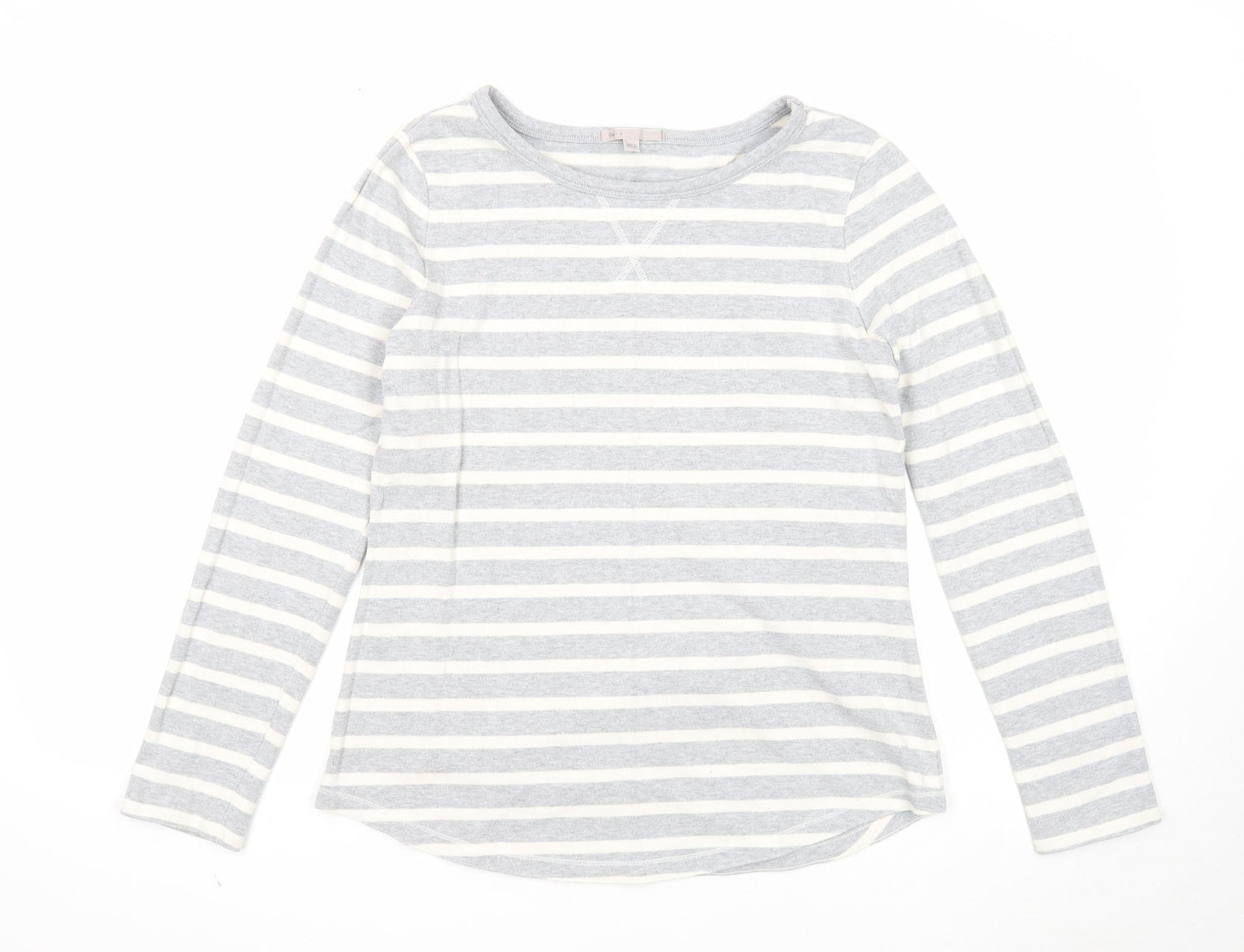 Gap Womens Grey Striped Cotton Pullover Sweatshirt Size M Pullover