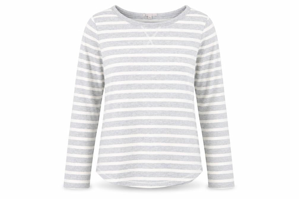 Gap Womens Grey Striped Cotton Pullover Sweatshirt Size M Pullover