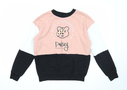 Preloved George Womens Multicoloured Colourblock Cotton Pullover Sweatshirt Size S Pullover - Pudsey - Front