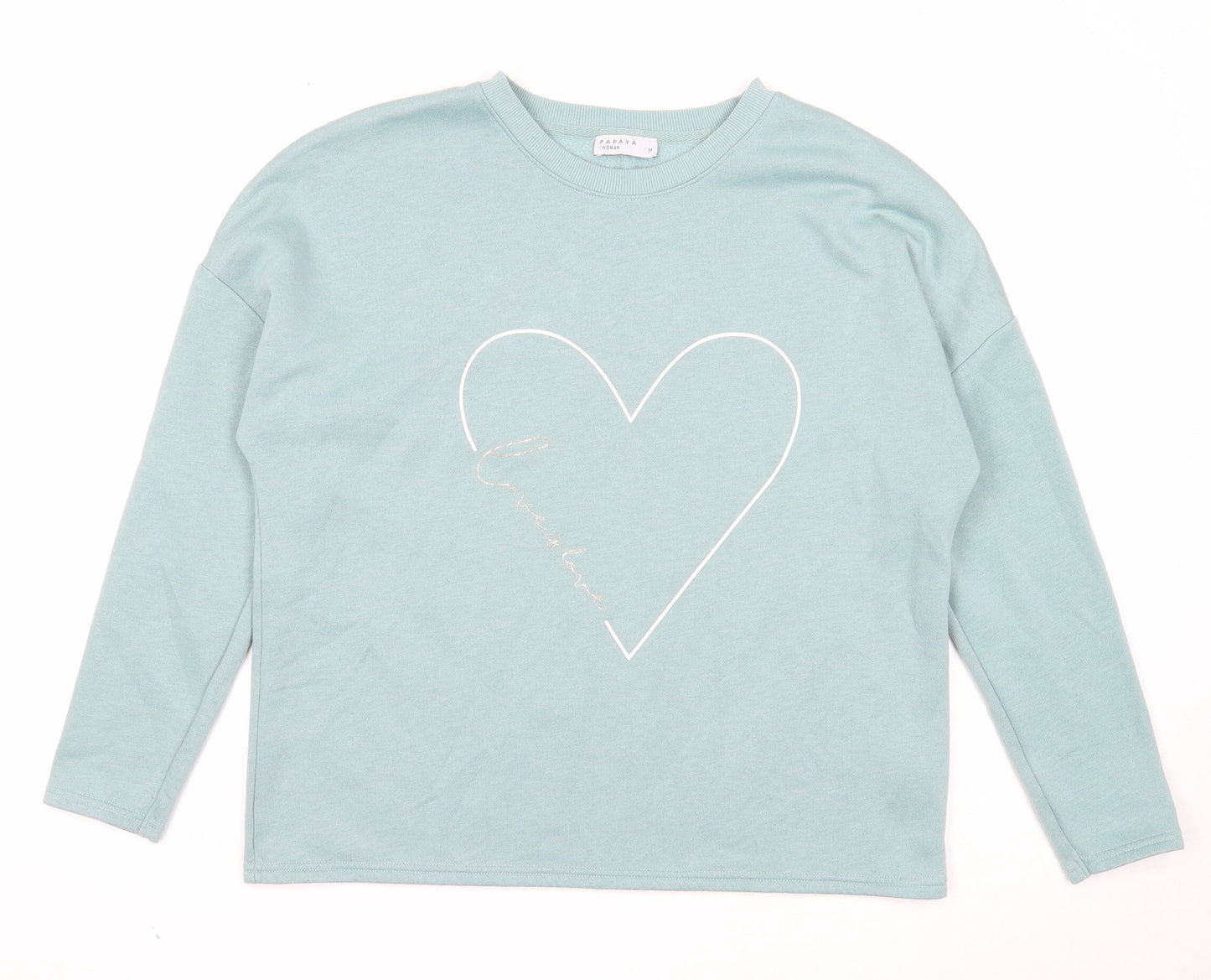 Papaya Womens Blue Polyester Pullover Sweatshirt Size M Pullover - Lots of Love