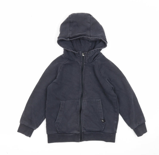 NEXT Boys Blue Cotton Full Zip Hoodie Size 6 Years Zip