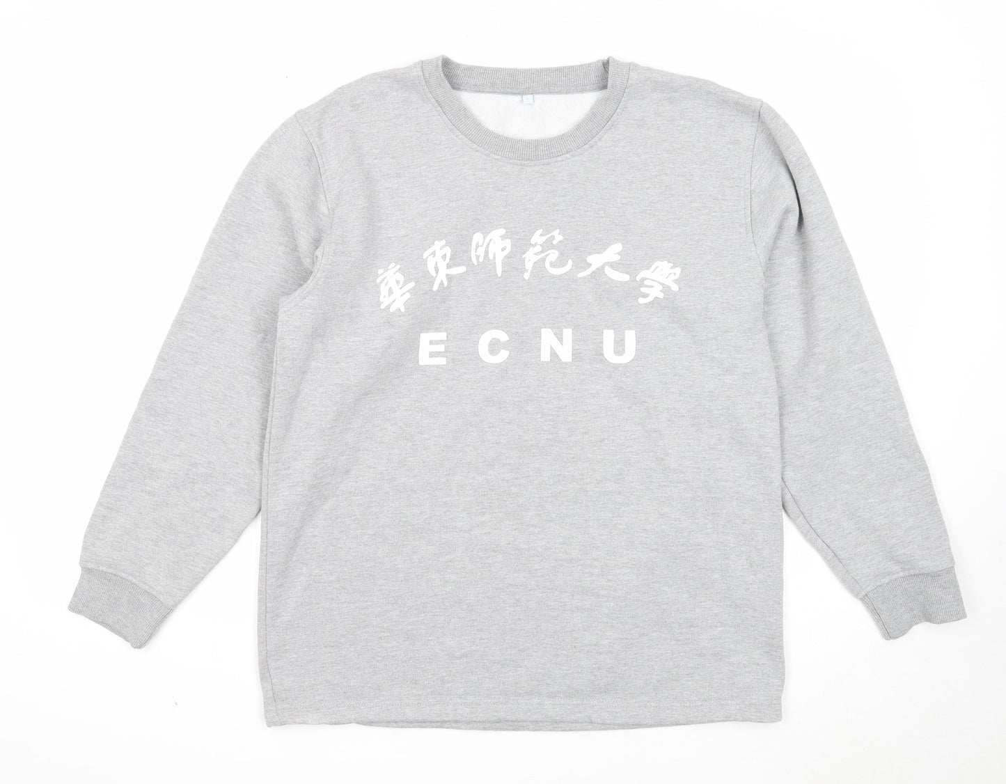 Preworn Womens Grey Cotton Pullover Sweatshirt Size L Pullover - ECNU