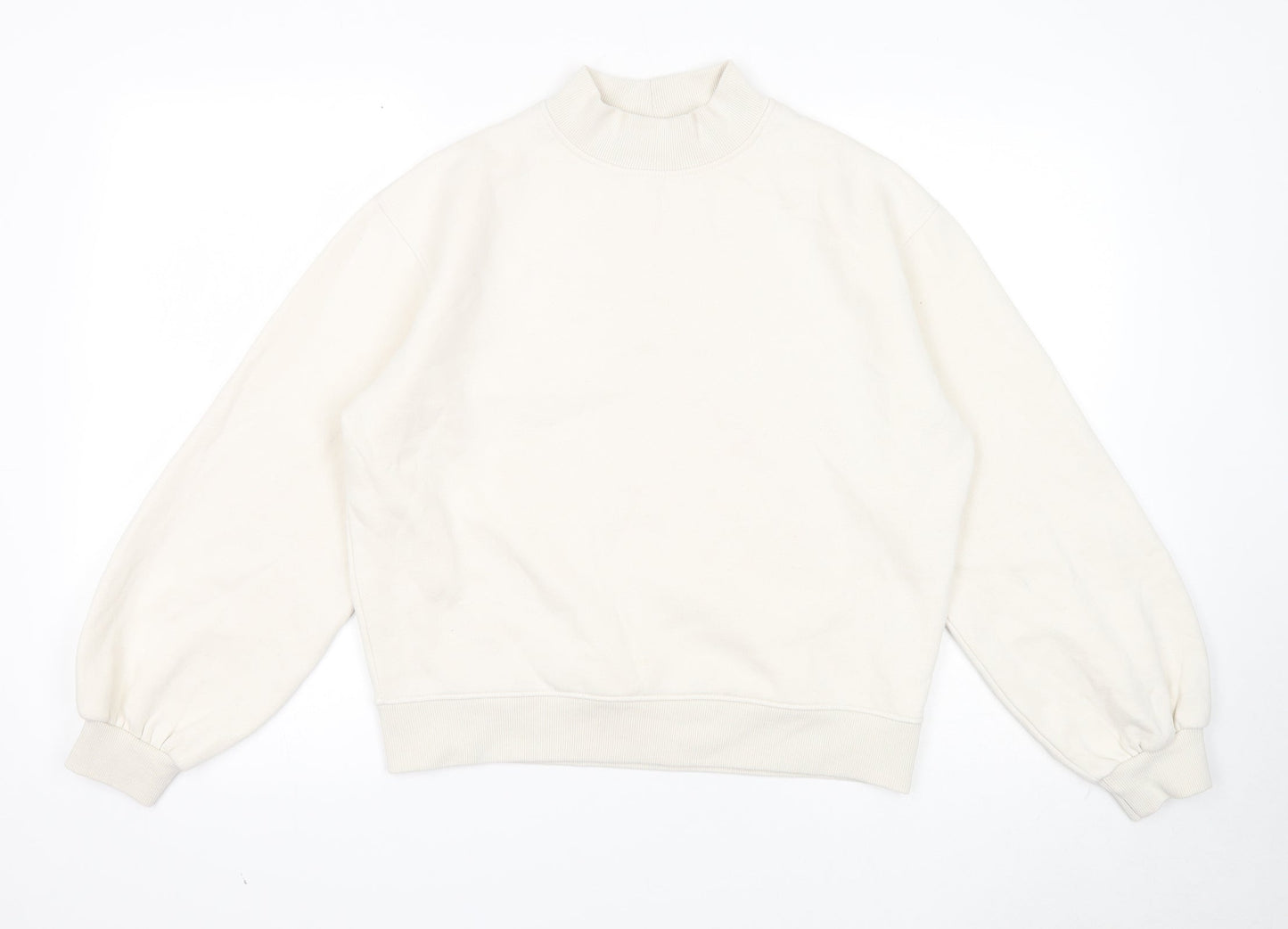 Oasis Womens White Cotton Pullover Sweatshirt Size L Pullover