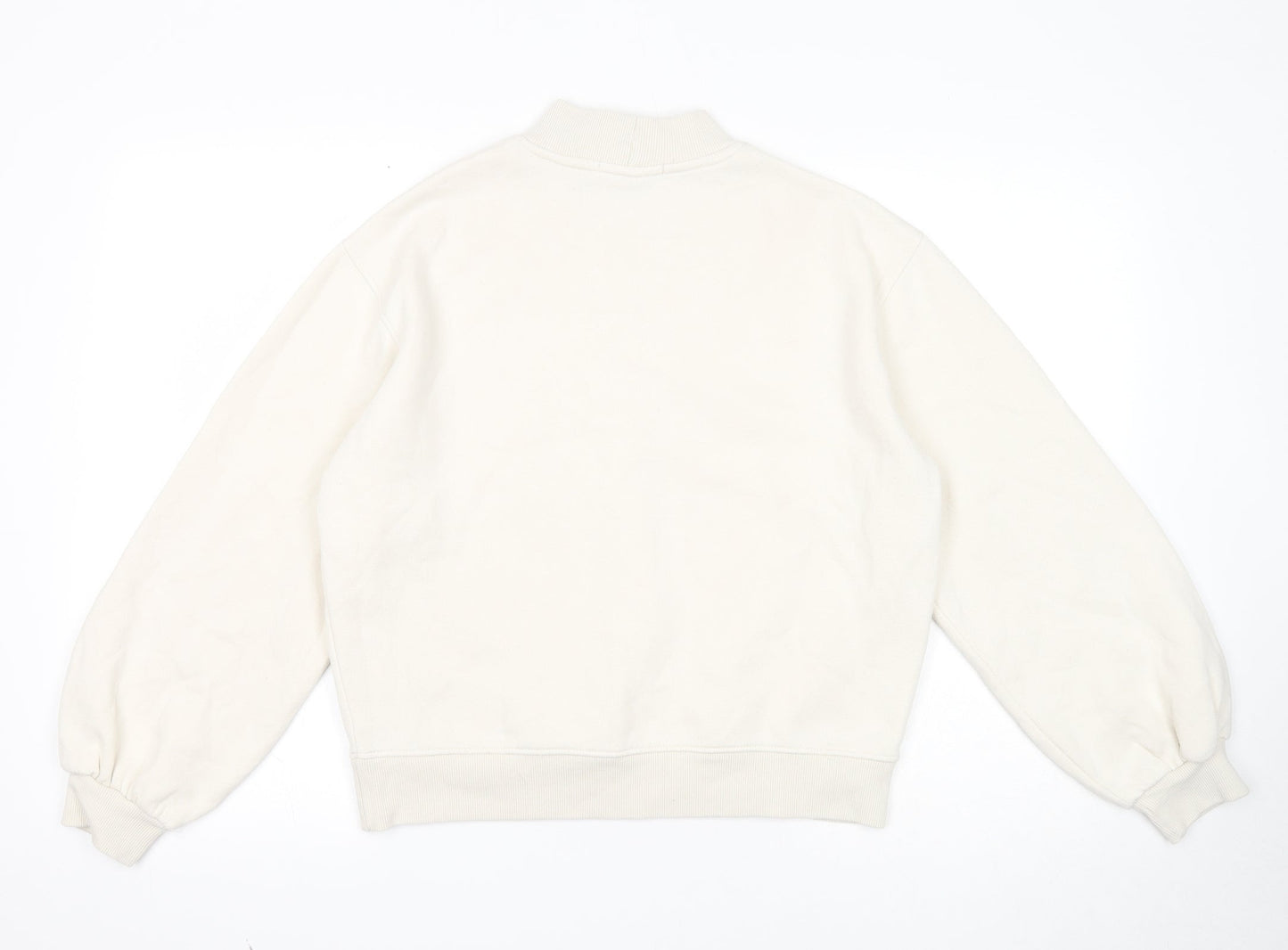 Oasis Womens White Cotton Pullover Sweatshirt Size L Pullover