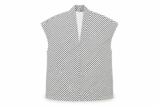 H&M Womens White Striped Polyester Kimono Blouse Size S V-Neck