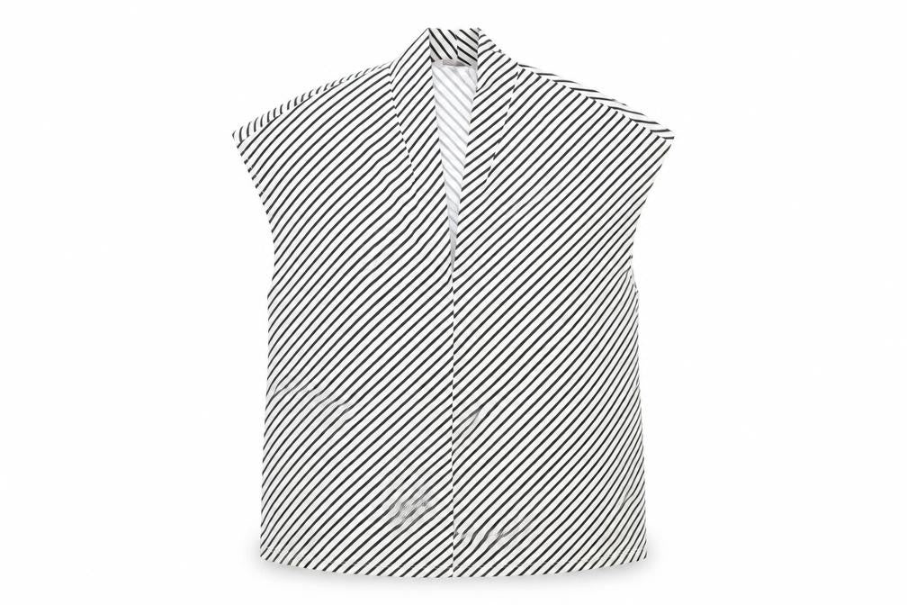H&M Womens White Striped Polyester Kimono Blouse Size S V-Neck