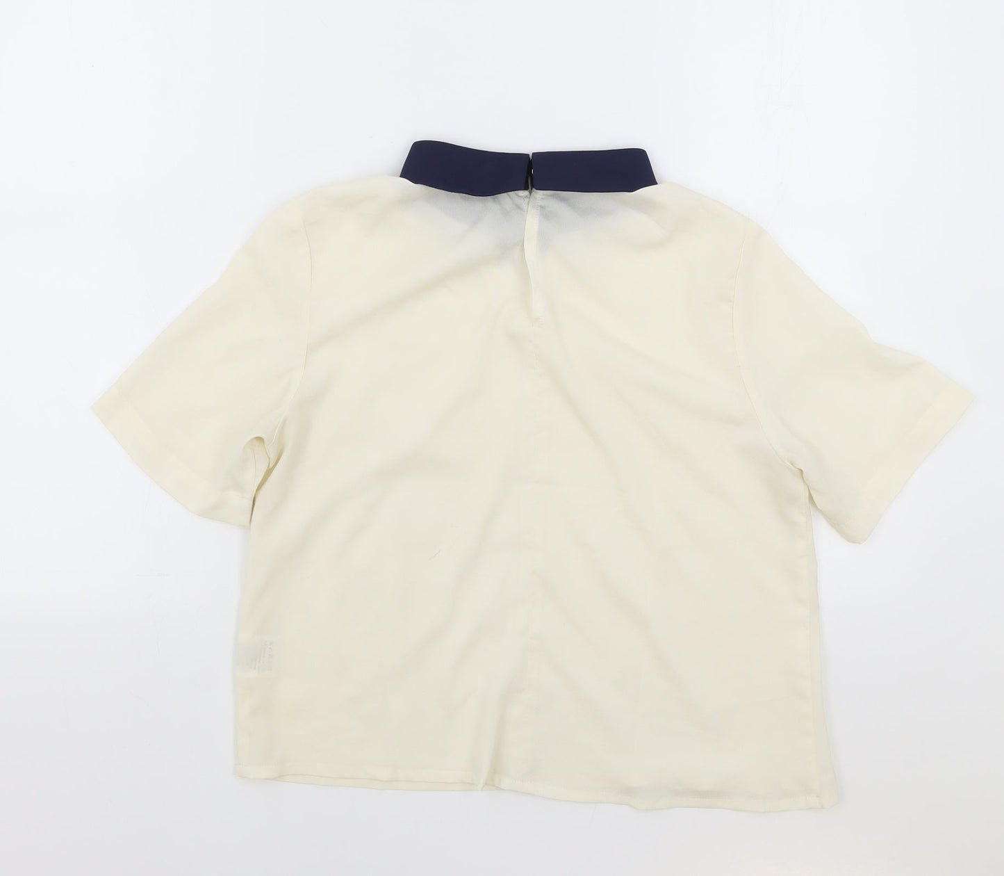 Louche Womens Ivory Polyester Basic Blouse Size 10 Collared