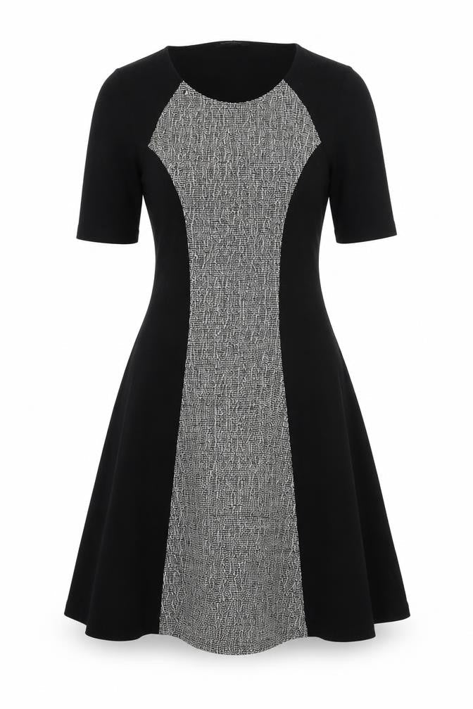 River Island Womens Black Colourblock Polyester Fit & Flare Size 8 Round Neck Pullover