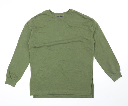 Marks and Spencer Womens Green Cotton Pullover Sweatshirt Size 8 Pullover