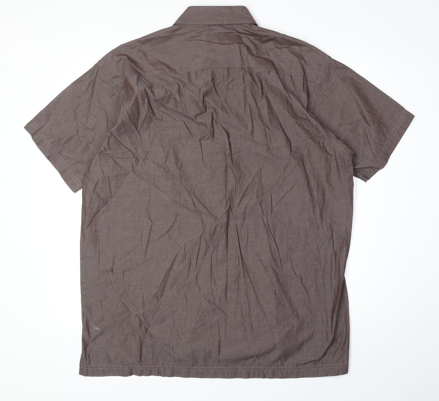 Kenneth Cole Womens Brown 100% Cotton Basic Button-Up Size 16 Collared