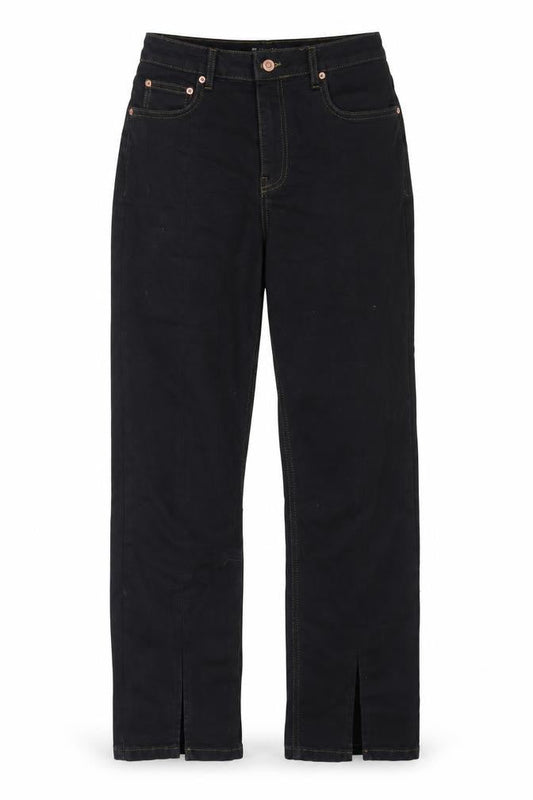 ASOS Womens Black Cotton Straight Jeans Size 28 in Regular Zip