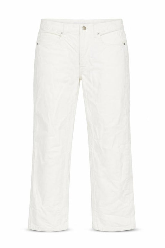 Uniqlo Womens White Cotton Straight Jeans Size 25 in Regular Zip