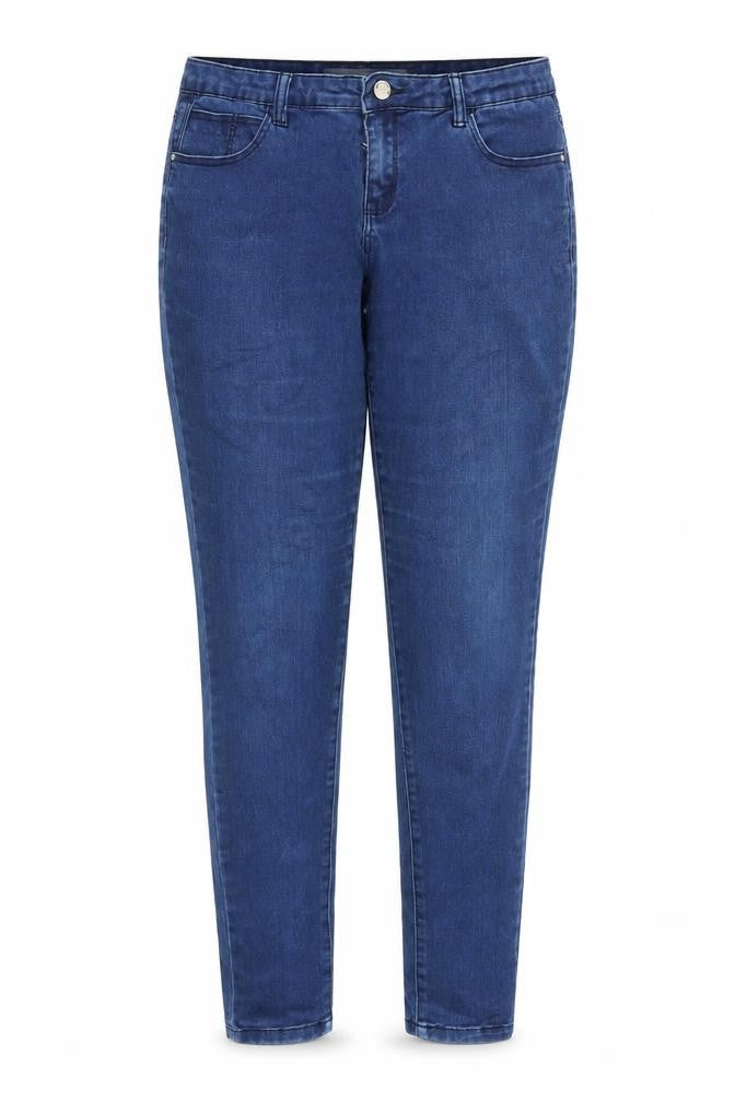Denim & Co. Womens Blue Cotton Skinny Jeans Size 14 L28 in Regular Zip
