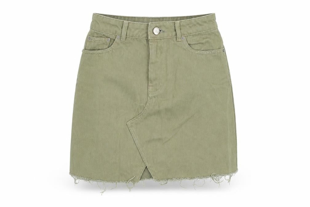 ASOS Womens Green Cotton Straight & Pencil Skirt Size 6 Zip