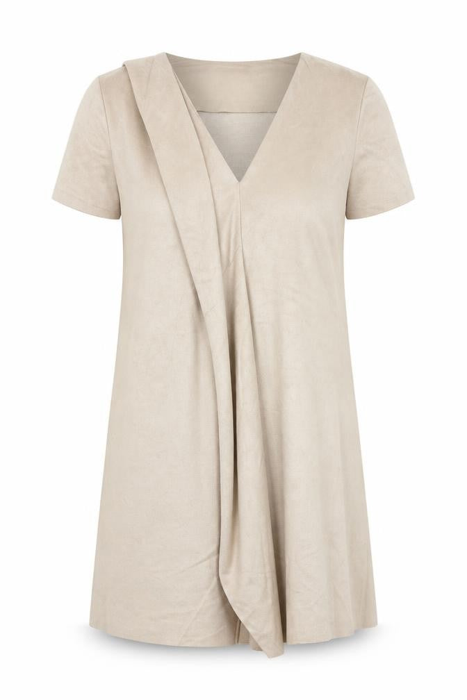 Zara Womens Beige Polyester A-Line Size XS V-Neck Pullover