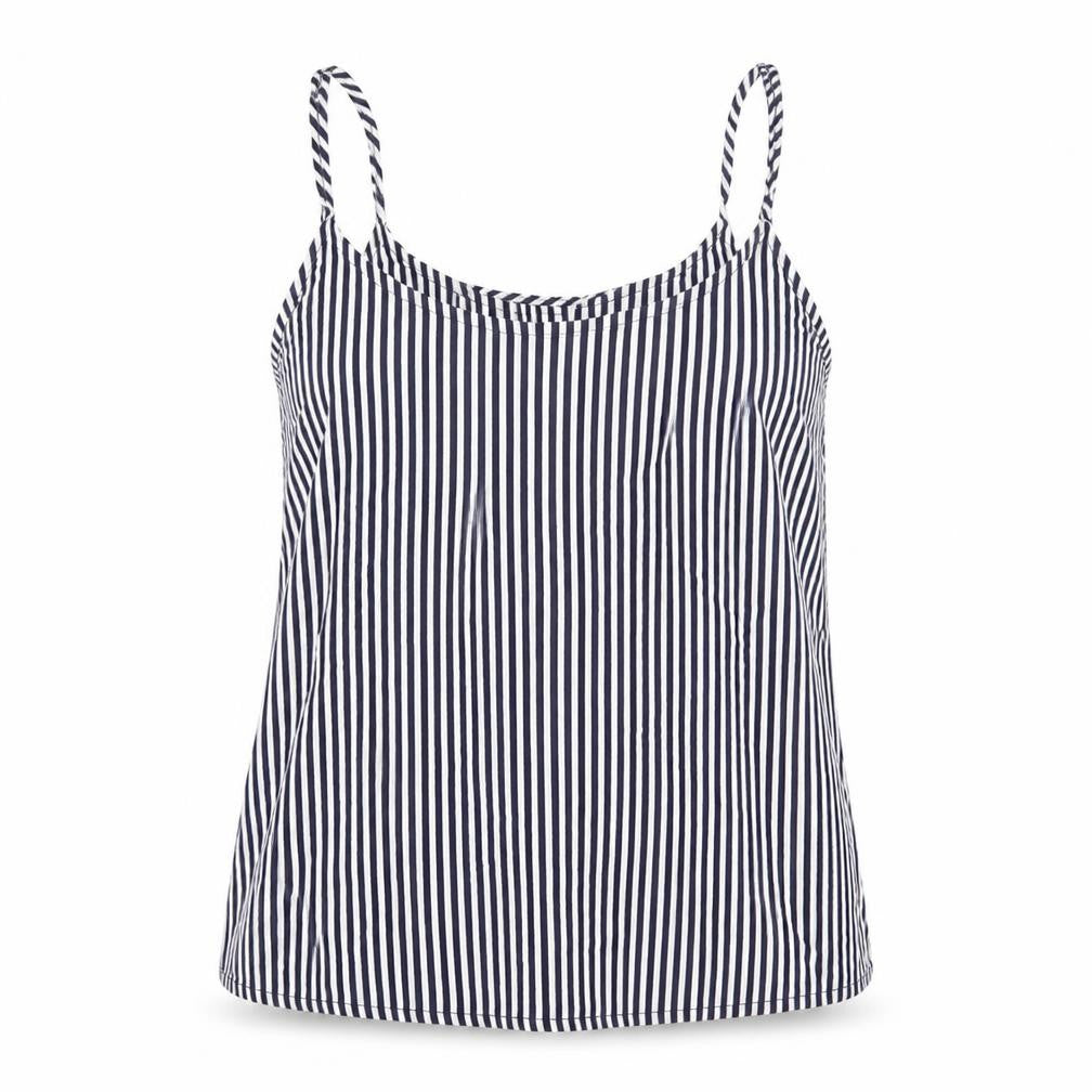 H&M Womens Blue Striped Viscose Camisole Tank Size 4 Scoop Neck