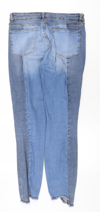 Tu Womens Blue Cotton Straight Jeans Size 10 Regular Zip