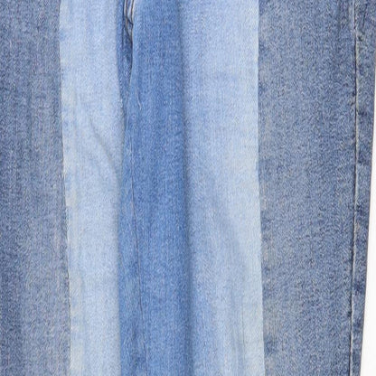 Tu Womens Blue Cotton Straight Jeans Size 10 Regular Zip